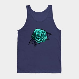Turquoise rose Art Print Tank Top
